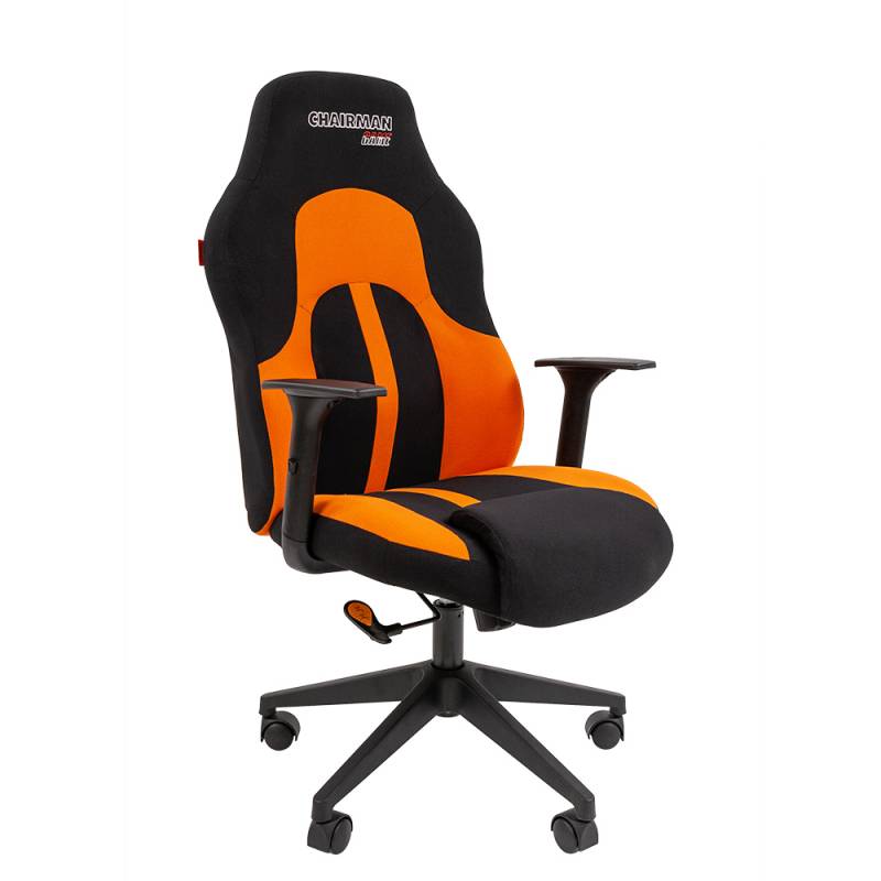 Игровое кресло Chairman game 11 Россия (текстиль черно-оранжевый) главное фото