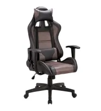 Игровое кресло  "GT Racer GM-100", две подушки, ткань, экокожа, черное/коричневое, 531819